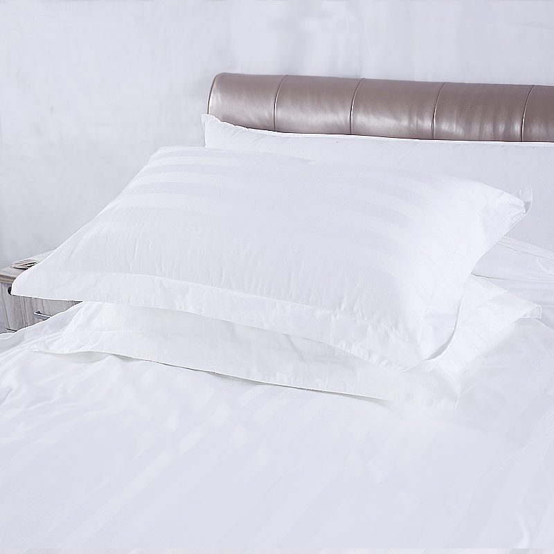 Five-Star Hotel Special Bedding White Striped Pillowcase Single Pillowcase Dormitory Student