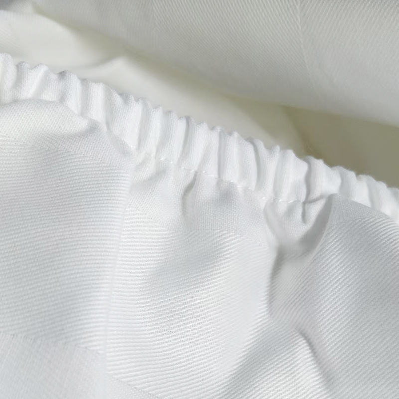 White Striped Fitted Sheet, Thickened Hotel Striped Four-Corner Elastic Band, Encrypted Three-Centimeter Satin Strip, Homestay Hotel Bedding, Wear-Resistant And Washable